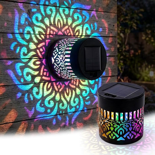 2026 New Decorative Solar Mandala Lights, Solar Mandala Lights Outdoor, Mandala Theme Waterproof Fence Light for Garden, Patio, Deck, Post, Fence Yard Decor (1PC)