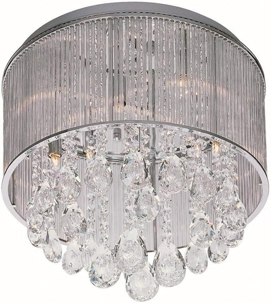 ET2 E22293-18PC Gala 9-Light Flush Mount, Polished Chrome Finish, Clear Glass, G9 Xenon Bulb, 50W Max., Dry Safety Rated, 3000K Color Temp., Standard Triac/Lutron® or Leviton Dimmable, Acrylic Shade Material, 4690 Rated Lumens