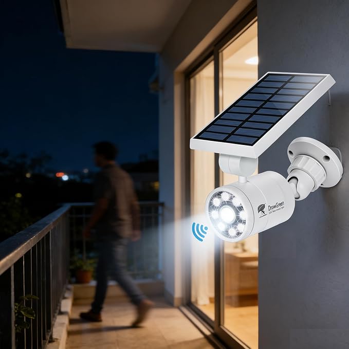 Motion Sensor Outdoor Solar Lights Waterproof Aluminum alloy(Not plastic) Solar Spot Lights, Solar Motion Detector Lights for Outside Patio Porch Wall Driveway Garden, 100-Week FREE Refund/Replacement