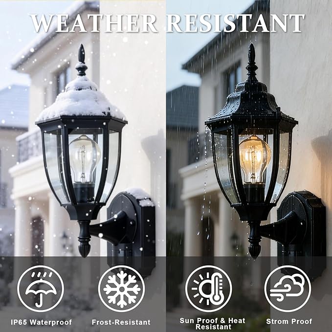 Porch Lights Outdoor Motion Sensor Wall Sconce Anti-Rust Aluminum, Exterior Outdoor Wall Lights Dusk to Dawn Porch Light Fixture Wall Mount for House Outside Patio
