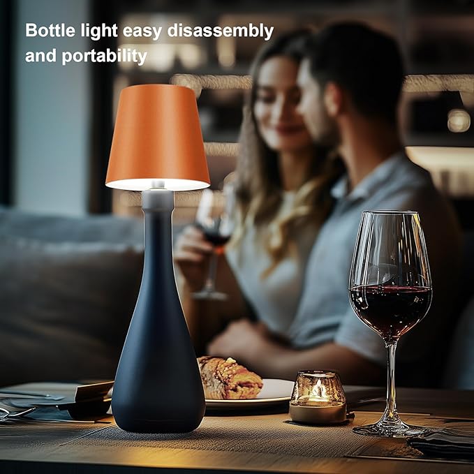Wireless Bottle Lamp, 2025 New 3 Color Rechargeable Wine Bottle Lights for Bars Restaurants (Dark Green, 1PC)