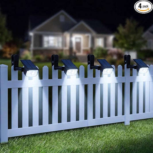 nipify 4 Pack Clip On Solar Lights Outdoor, Motion Sensor Lights with 3 Modes, 2-in-1 Solar Security Light Waterproof for Outside Fence, Deck, Gutter, Pathway
