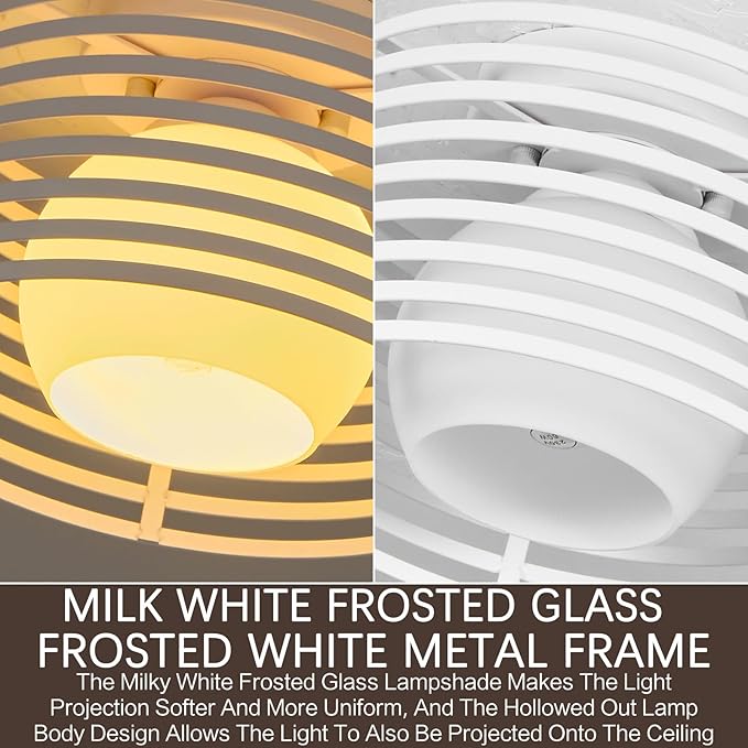 Modern Industrial Semi Flush Mount Ceiling Light, 1-Light White Farmhouse Ceiling Light Fixture with Glass Shade, Hallway Lighting Fixture for Kitchen, Bedroom, Bathroom, Foyer, Laundry room 9.0in