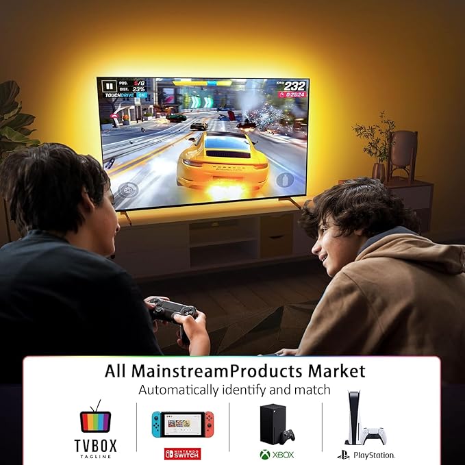 Nexillumi LED Lights for TV, 32.8ft TV LED Backlight for 70-100 Inch, RGB LED Strip Lights Behind TV, APP Remote Control HDMI Music Sync TV Led Lights for Bedroom