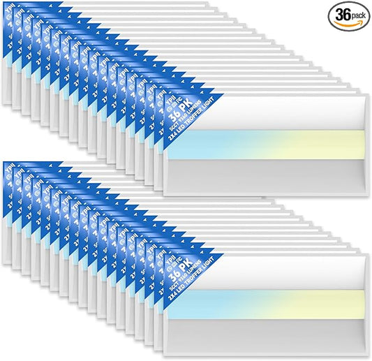 36Pack 2x4 FT LED Center Basket Troffer Light, 5CCT Color Tunable 3000/3500/4000/5000/6500K, Watt Adjustable 72W/60/50/40/30W, 0-10V Dimmable Drop Ceiling Lights, 120-277V-ETL&DLC Qualified