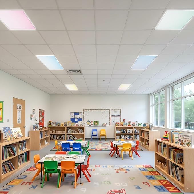 6 Pcs Fluorescent Light Covers with 60 Magnets Decorative for Classroom Ceiling Lights 4 x 2 Feet Magnetic Light Cover Filter Easy Install for Office Hospital Home Ceiling Supplies (Pastel Rainbow)