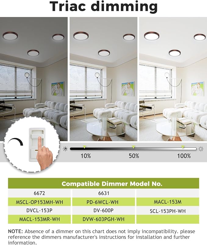 hepside 2Pack Dimmable Flush Mount Ceiling Light Fixture Oil Rubbed Bronze, 3CCT Selectable 3000/4000/6500K Ceiling Lamp, 7.5INCH 15W 1500LM Low Profile Light for Bedroom, Kitchen, Bathroom, Hallway
