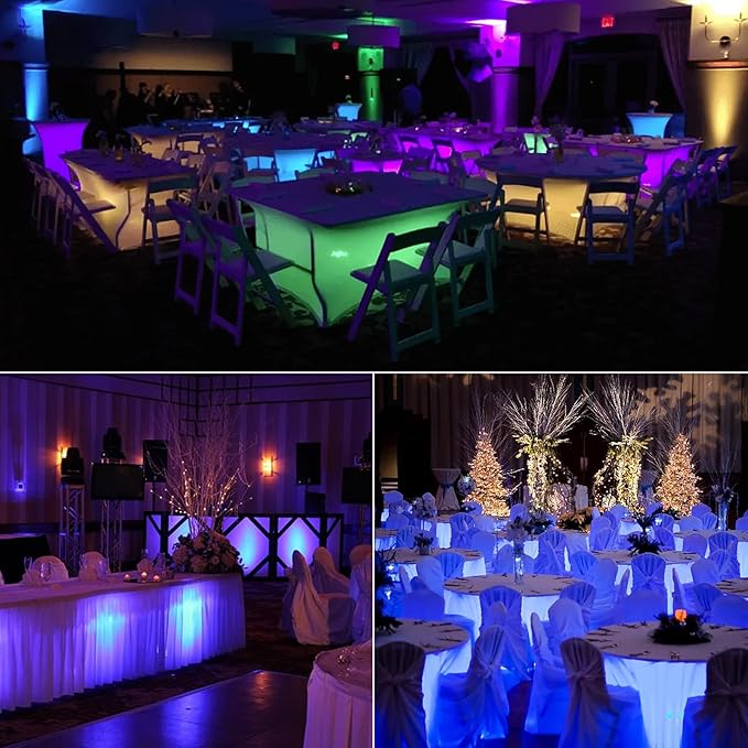 Under Table Light for Parties, Cocktail Table Lighting for Wedding with Remote, Rechargeable Uplighting for Coffee Table, Events, Reception, Furniture