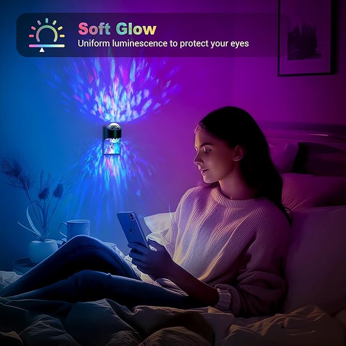JandCase Night Lights Plug into Wall, Star Projector RGB Night Light with 9 Color Change, Automatic Galaxy Nightlight Plug in with Light Sensor for Bathroom Hallway Room Decor
