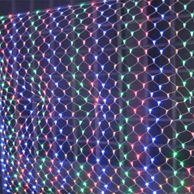 Colorful LED Fairy Mesh Net Lights Curtain Light, 9.84ftx6.56ft, 204 String LEDs, 8 Modes Decorative Xmas Tree Lighting for Thanksgiving, Christmas, Holiday, Party, Event, Multicolor