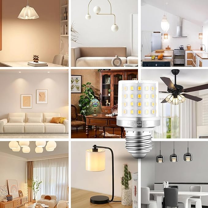 MIAOKE E26/E27 3 Way LED Bulb,10W 3 Light Mode Dimmable，900Lumen Light Bulb，Can Reduce Energy Consumption by 90%，Spiral Light Bulbs are Suitable for Bathroom，Ceiling Fan and Outdoor（4 Pack）