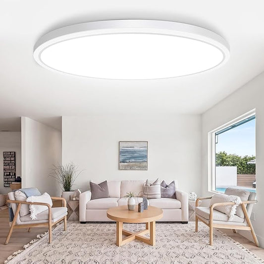 Brightever 19 Inch Large Flush Mount Ceiling Light Fixtures, 4200LM 360W Equivalent, 5000K Daylight White, 0.67 Inch Ultra Thin Surface Mount LED Ceiling Lights for Living Room, Non-Dimmable, 1 Pack
