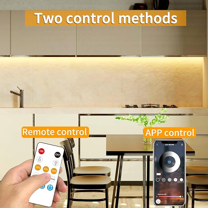 50FT COB LED Strip Lights 3000K Warm White Dimmable DC 24V Flexible LED Tape Light for Bedroom, with Remote and App Control LED Light Strip,for DIY Home Decoration