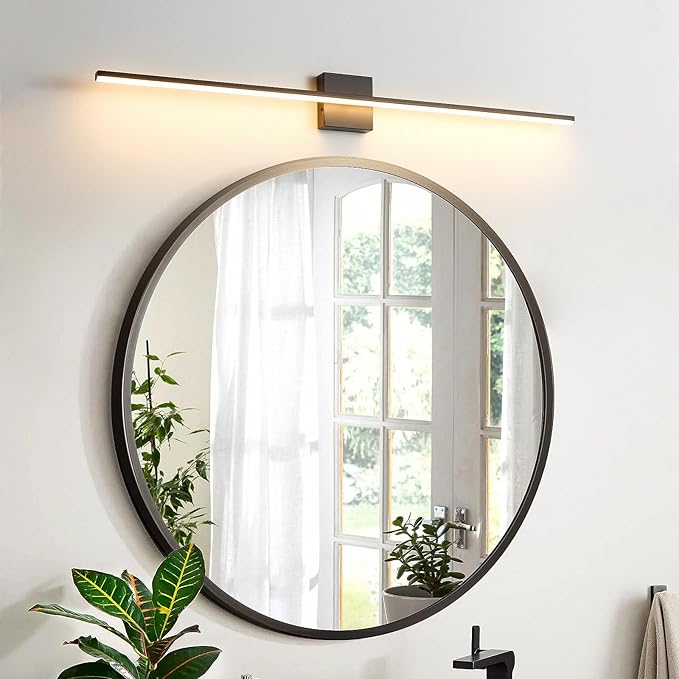 Modern Bathroom Vanity Light 40 Inch, 23W Black Bathroom Light Fixture Over Mirror, Dimmable 5CCT LED Wall Sconce Lighting for Restroom Mirro