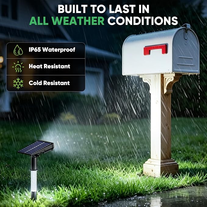 Solar Lights Outdoor Waterproof, 76-LED Super Bright Solar Flood Lights Outdoor, Dusk to Dawn Solar Spot Lights for Landscape Lighting Pathway Garden Flag Pole- Cool White, 4 Pack