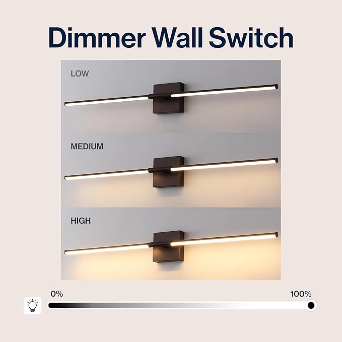 JONATHAN Y 32" Oil Rubbed Bronze Modern Dimmable Integrated LED Wall Sconce, Minimalist Adjustable Metal Vanity Light for Bathroom Mirror, Bedroom, Hallway, 3000K, ETL Listed (JYL7040D)