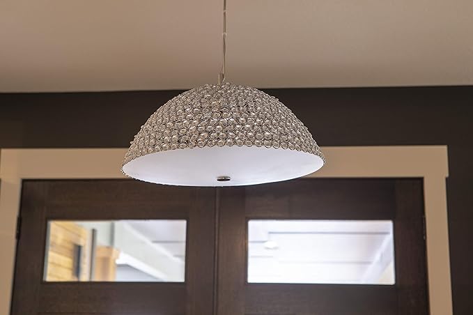 Decor Therapy CH1936 Lyla Dome Pendant Light, Chrome and Clear