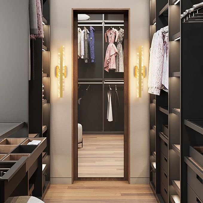 Modern Bathroom Vanity Light: Brushed Gold 24 inch 28W Dimmable LED Bath Bar Light Fixtures Over Mirror - Wall Sconce Picture Lights for Paintings Cabinets Bedroom 3000k