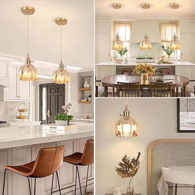 Battery Operated Pendant Light,Mini Hanging Lights RGB Rechargeable Light Bulb 2500mAh 5.1Inch with Remote Control Wireless Adjustable Rechargeable Chandelier for Kitchen Island Hallway