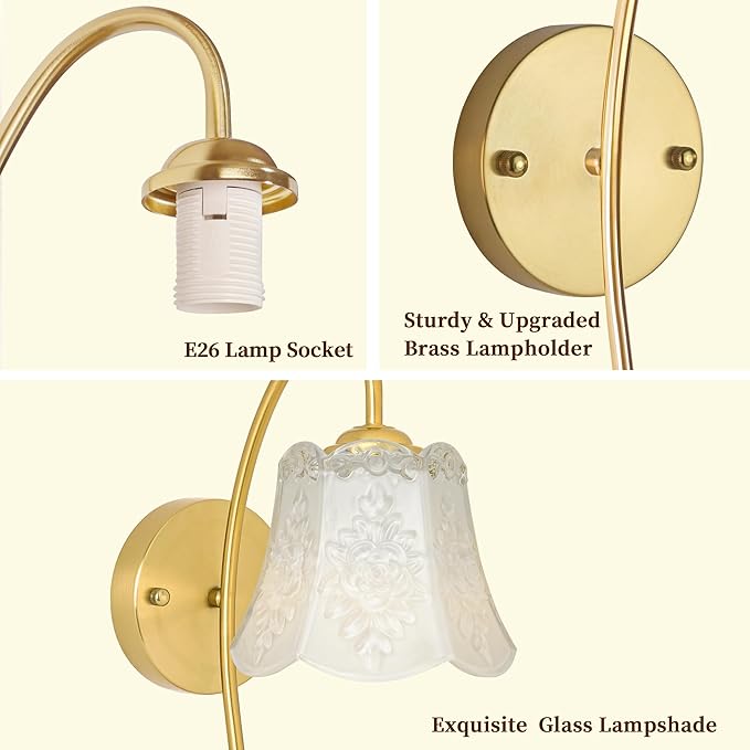 Wireless Wall Sconce with Flower lampshade, Battery Operated Wall Lights,Wall lamp with 15 Colors for Bedroom Living Room Home Decor (White Flower, 2 Light Battery Operated)