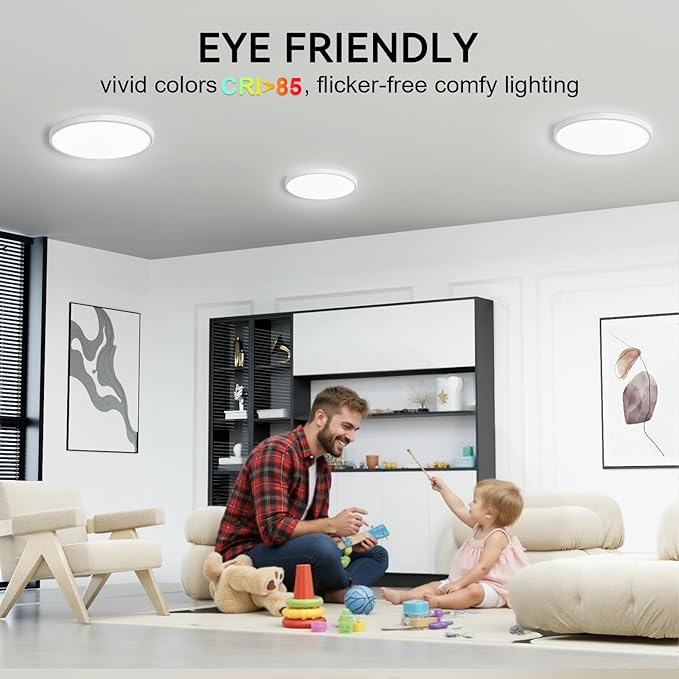 hunhun 12 Pack 3200lm LED Flush Mount Ceiling Light 28W 12 Inch 5CCT Adjustable Super Slim 0.87 inch led Ceiling Light Fixture Round Ceiling Lamp for Bedroom Living Room Kitchen Laundry White