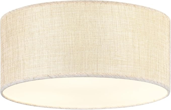 13Inch Modern Semi Flush Mount Ceiling Light,3-Light Drum Ciling Fixture with Soft Neutral Style for Bedroom,Living Room,Kitchen,Hallway,Entryway,Home Ambient Lighting