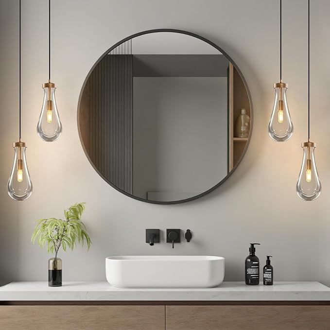 Raindrop Pendant Lights Kitchen Island: Copper Brown Teardrop Hanging Light - 2 Head Crystal Pendants Light over Dining Table - Durable Raindrop Lighting Fixture for Bedroom Hallway Bulbs Included