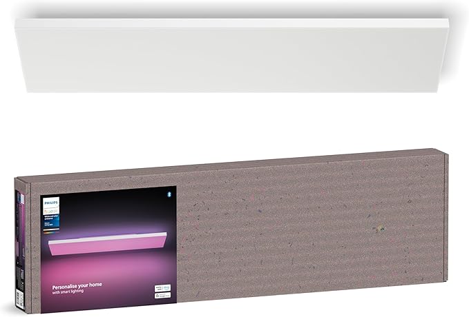 Philips Hue Datura Smart Ceiling Panel (Rectangular 11.81in x 47.24in) White & Color LED Ceiling Light, Bluetooth Compatible, Voice Control with Alexa, Apple Home & Google Assistant