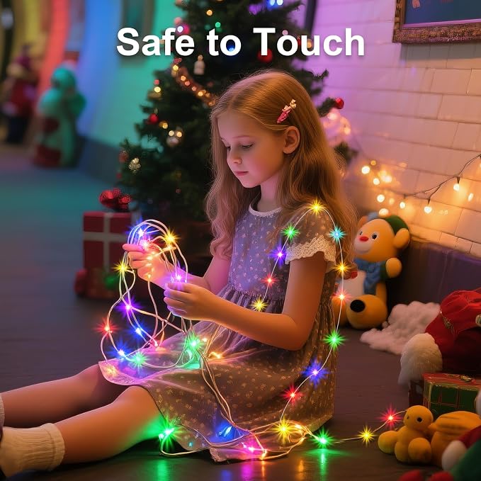 1 Pack USB Plug in Fairy String Lights,16ft 50 LED Copper with Remote and Timer, 8 Modes Waterproof Twinkle String Lights for Bedroom Indoor Party Wedding Christmas Decoration
