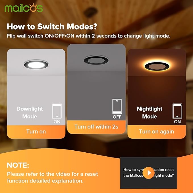 MAILCOS 12 Pack Black 4 Inch 5CCT LED Recessed Ceiling Light with Night Light, 2700K-5000K Selectable, Ultra-Thin Lighting, 9W 810LM, Dimmable Canless Wafer Downlight ETL Certificated