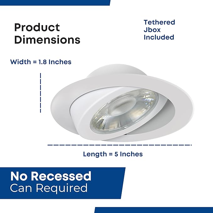 Feit Electric 4" LED Recessed Downlights with External Tethered Jbox, 50W Equivalent, Dimmable, 5CCT Seletable White, 90 CRI, 700 Lumens, 45-Year Lifetime, LEDR4XT/ADJ/6WYCA/4, 4 Pack