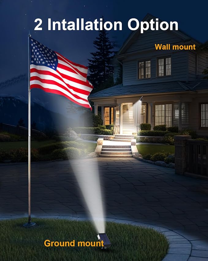 2 Pack Solar Spot Lights Outdoor Waterproof, 20 LEDs Bright Landscape Spotlights Dusk to Dawn, Cool White Adjustable Uplights for Yard Tree House Garden Wall Pathway, IP65