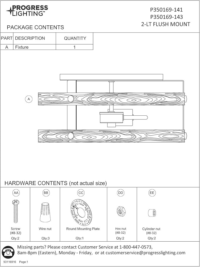 Progress Lighting Gulliver Collection 2-Light Whitewashed Farmhouse Flush Mount Ceiling Light, Galvanized, 6.50x14.37x14.37