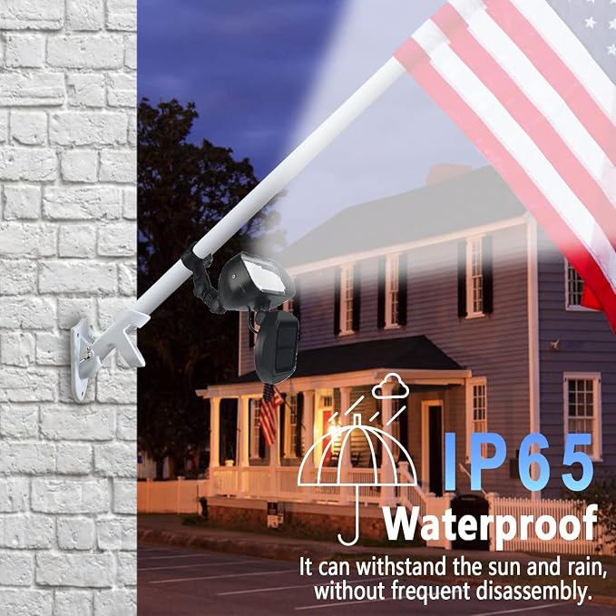 Flag Pole Light Solar Powered, Solar Flagpole Lights with 4 Ultra Bright Led, Adjustable Outdoor Flag Light, Ip65 Waterproof, Suitable for Outdoor 1 "-1.5" Diametre 6Ft Flagpoles