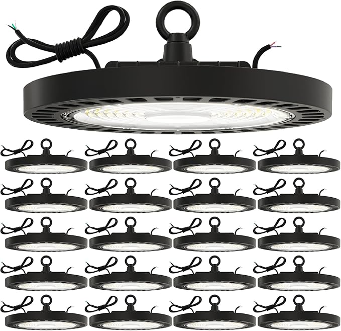 Sunco 20 Pack UFO LED High Bay Light, 150W, 21000 Lumens 6000K 100-277V Dimmable 0-10V, Ultra Bright Commercial Shop Lights for Warehouse, Factory, Workshop, Garage & Barn, Ceiling Mount, UL