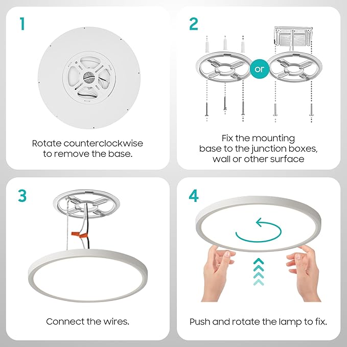 15.8 Inch 3520LM Dimmable LED Flush Mount Ceiling Light, 32W 5 CCT Selectable (2700K-6500K), Ultra-Thin Round Fixture for Kitchen Bedroom Laundry Hallway, White
