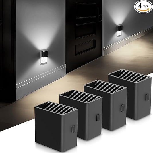 DORESshop LED Night Lights Plug into Wall [4 Pack], Plug in Nightlight, 3 Level Brightness Adjustable Night Light, Dusk to Dawn Sensor, Nightlights for Adults, Bedroom, Bathroom, Hallway, 5000K