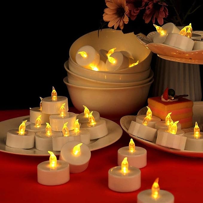 Flameless Tea Lights Candles,150Pack Battery Operated Led Electric Candle,Realistic Flickering Votive Fake Tealight,Long Lasting 200+Hours Warm Yellow Lamp,for Wedding Party Home Decoration