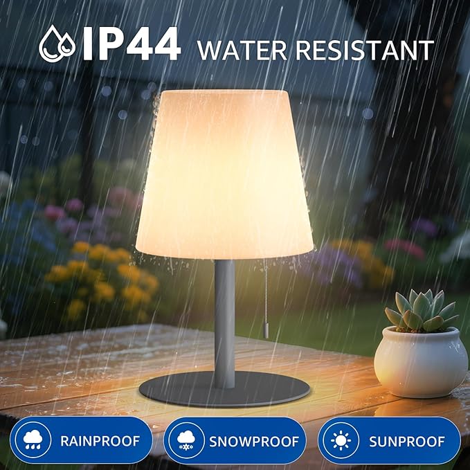 uuffoo Shower Lamp Waterproof 8 Colors, Shower Light Rechargeable Cordless Battery Operated, LED Outdoor Table Lamps Dimmable Portable for Indoor Outdoor Bathroom Home Patio (2PCS Gray)