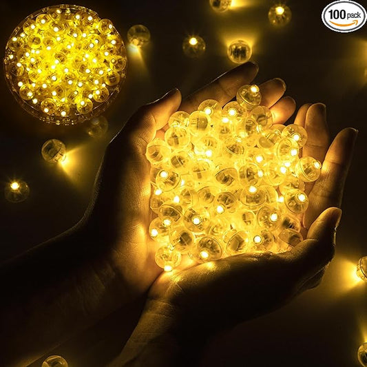 100pcs Mini Led Lights - Round, Long Standby Time, Multicolor Ball Light Paper Lanterns for Birthday Party, Christmas, Halloween Decoration Warm White
