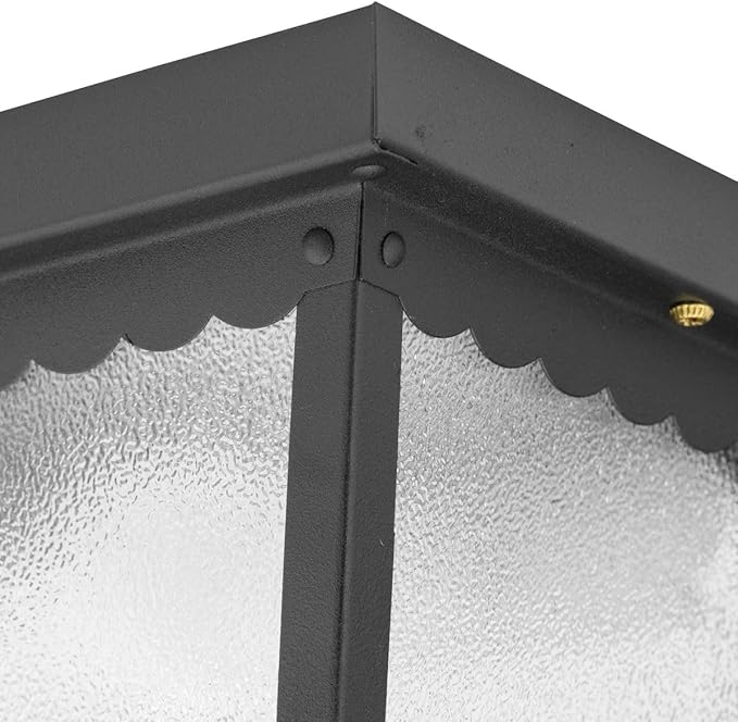 Progress Lighting 1-Light Indoor and Outdoor Flush Mount Ceiling Light, Interior and Exterior Ceiling-Mount Fixture for Porches, Patios, Garages, Hallways, Metal, 7-1/2" by 5", Black, P5727-31