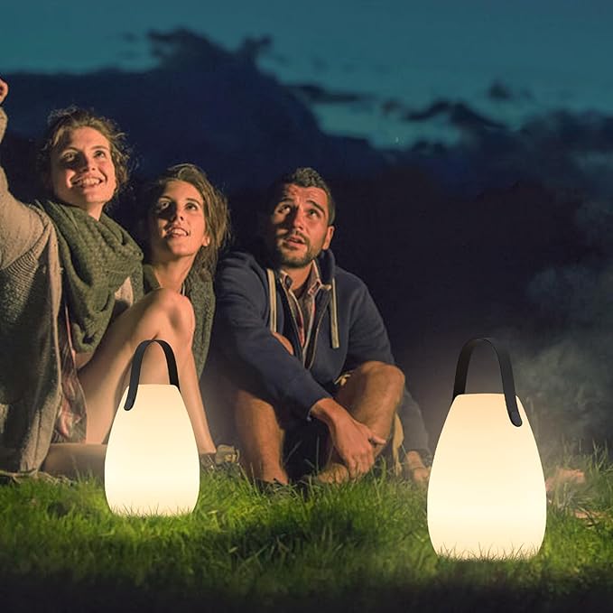 uuffoo Rechargeable Portable Table Lamp, Cordless RGB Lantern with Remote, Decorative LED Night Light, IP44 Waterproof Indoor Outdoor Lamp for Bedroom Patio Garden Wedding Party