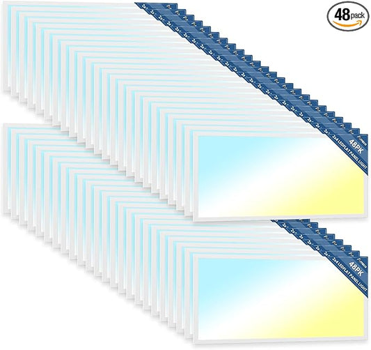 Amico 48 Pack 2x4 LED Flat Panel Light Fixture, 6250 LM, 4000K/5000K/6500K, 30W/40W/50W, Dimmable 0-10V, Dustproof LED Drop Ceiling Lights for Office Commercial Use, ETL Listed, FCC, DLC