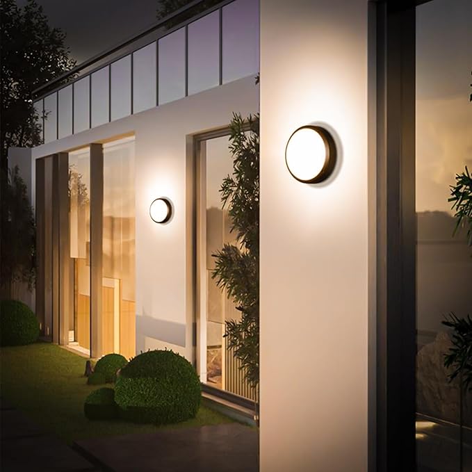 Flush Mount Ceiling Light, Die-Cast Aluminium Fully Sealed Moisture Resistant Light, Modern Minimalist Wall Sconce.11 Inch, 20W, 3000K, IP65 Rainproof, for Walls or Ceilings in Wet Areas.