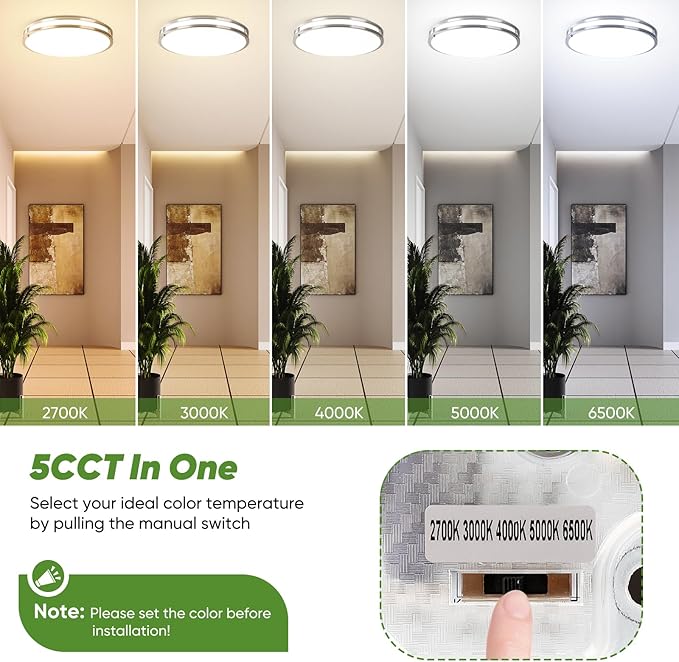 18inch 50W LED Flush Mount Ceiling Lights 5600lm Super Bright, Dimmable LED Ceiling Light Fixtures 2700K-6500K 5CCT Adjusted, 2-Pack Modern Light Fixtures Ceiling for Living Room Bedroom Kitchen
