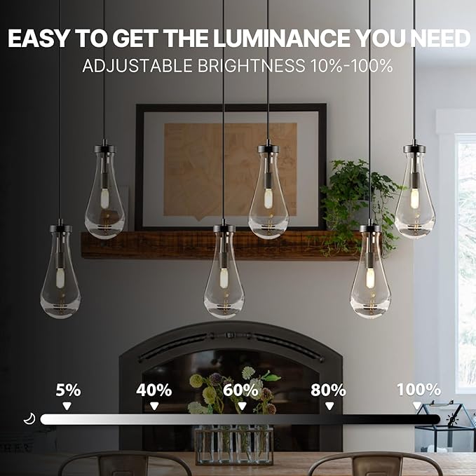 Raindrop Pendant Lights Kitchen Island: Modern Black Teardrop Hanging Light for Bathroom - 2 Lights Crystal Pendants Light over Dining Table - Brass matte lamps Fixture for Bedroom Bulbs Included