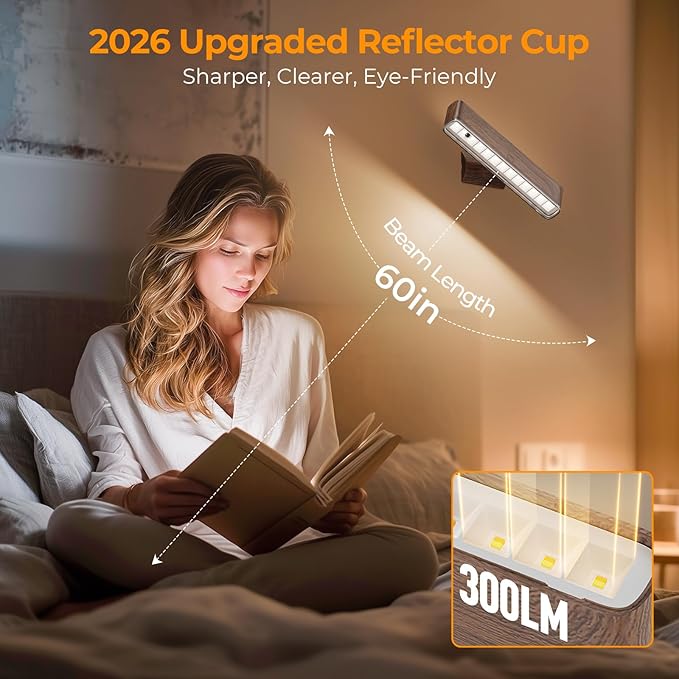 MOITA Magnetic Wireless Battery Operated Wall Sconce, Rechargeable Remote Control & Touch Control Wall Sconces Set of Two, 3-Color Temperatures LED Wall Lights, 360° Rotatable (Walnut, 2-Pack)