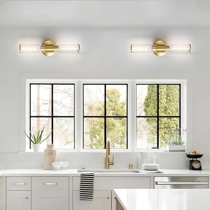 Battery Operated Wall Sconces Set of Two Glass Gold Rechargeable Wall Sconces with Remote Control LED Dimmable Wall Lights for Living Room Hallway (2 Pack)