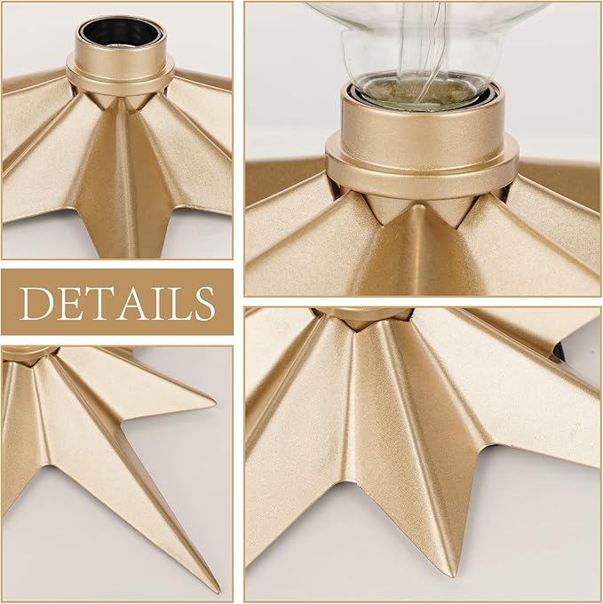 2 Pack Flush Mount Ceiling Light - Star Lights Fixture Hallway Lighting Fixtures Modern Ceiling Lights Brass Flush Mount Light Fixture for Kitchen Bathroom Bedroom Entryway (Bulb not included)