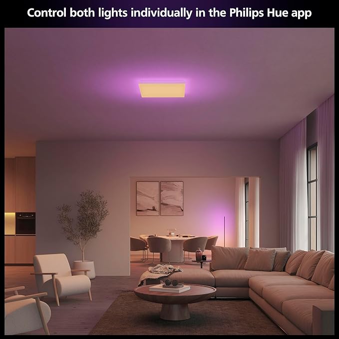 Philips Hue Datura Smart Ceiling Panel (Square 23.62in x 23.62in) White & Color Light, Bluetooth Compatible, Voice Control with Alexa, Apple Home & Google Assistant